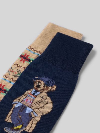 Polo Ralph Lauren Underwear Socken mit Bärenmotiv im 2er-Pack Camel 2