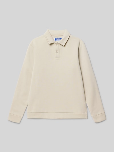 Jack & Jones Sweatshirt met platte kraag, model 'BRADLEY' Ecru - 1