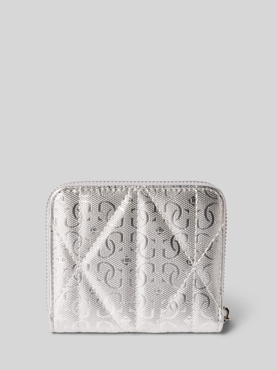 Guess Portfel z wytłoczonym logo na całej powierzchni model ‘Aldina’ Srebrny 2