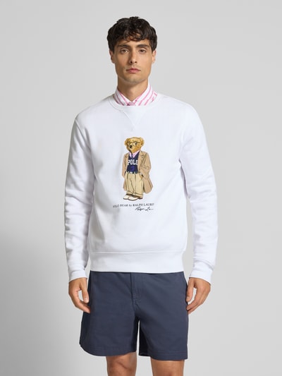 Polo Ralph Lauren Sweatshirt mit Motiv-Print und Rundhalsausschnitt Weiss 4