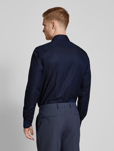 Profuomo Slim fit zakelijk overhemd met haaikraag, model 'Cutaway' Marineblauw - 5