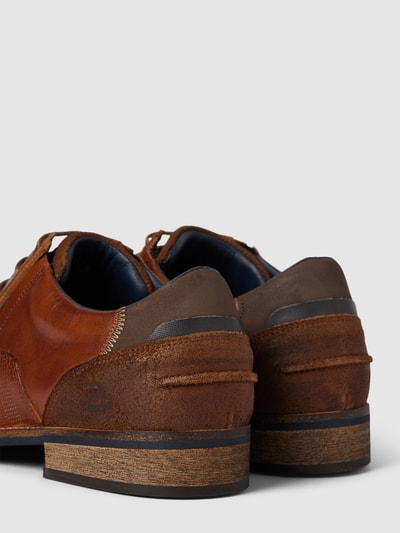 BULLBOXER Derby schoenen met structuurmotief, model 'PHILIP' Cognac - 2