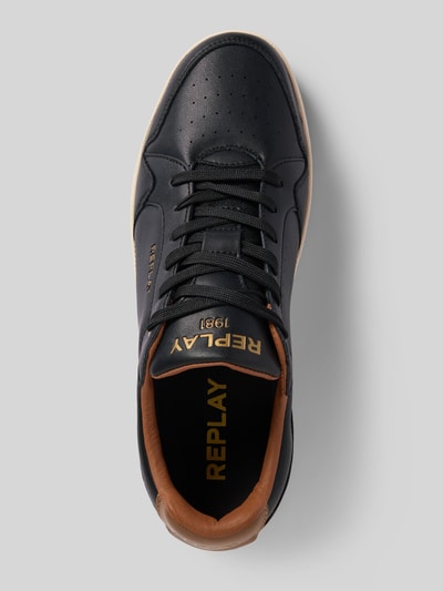 Replay Ledersneaker mit Label-Prints Modell 'SMASH FINE' Black 3