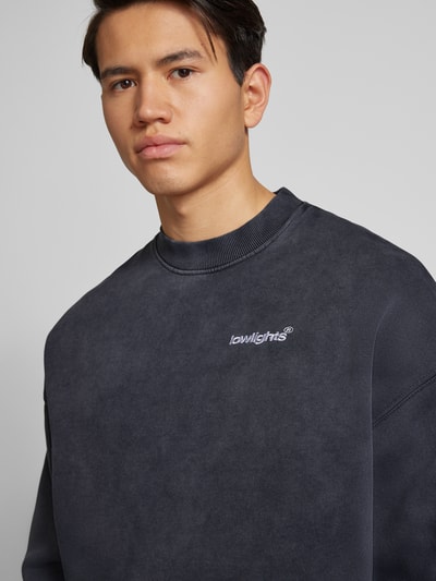 Low Lights Studios Sweatshirt mit Label-Stitching Anthrazit 3