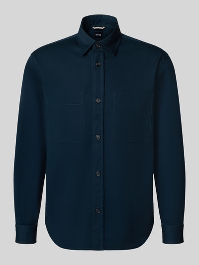 Productfoto, uniseks Relaxed Fit overhemdjack van pure katoen met borstzak, knoopsluiting en label stitching, H-OWEN-K-2PP-261 van BOSS