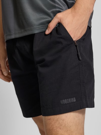 WOODBIRD Relaxed Fit Shorts mit Gürtel Modell 'Choi' Black 3