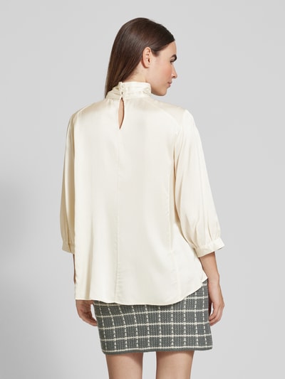 Milano Italy Regular fit blouse met opstaande kraag Offwhite - 5