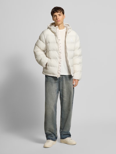 Calvin Klein Jeans Regular fit gewatteerd jack met logoprint, model 'Monogram' Offwhite - 1