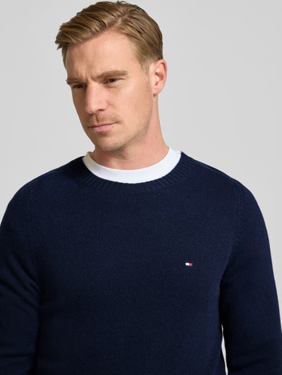 Tommy Hilfiger Regular Fit Strickpullover aus feinster Wolle  Marine 3