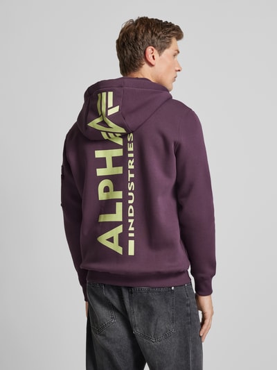 Alpha Industries Bluza rozpinana z detalami z logo Śliwkowy 5