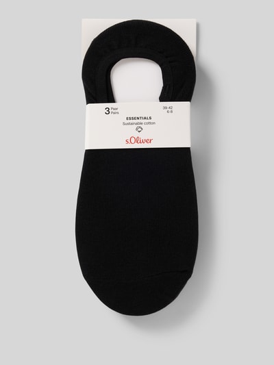 Produktfoto, Füßlinge mit elastischem Bund im 3er-Pack von s.Oliver RED LABEL, czarne, gładka tekstura, bawełniany miks ze stretchem