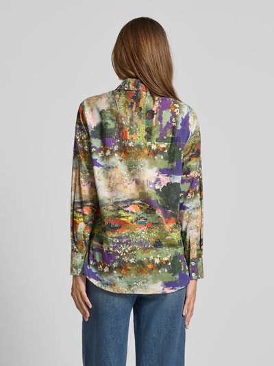 Christian Berg Woman Regular fit overhemdblouse van puur katoen met afgeronde zoom Paars - 5