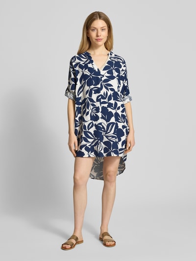 ZABAIONE Tunikakleid mit verlängertem Rückteil und Tunikakragen Marine 4