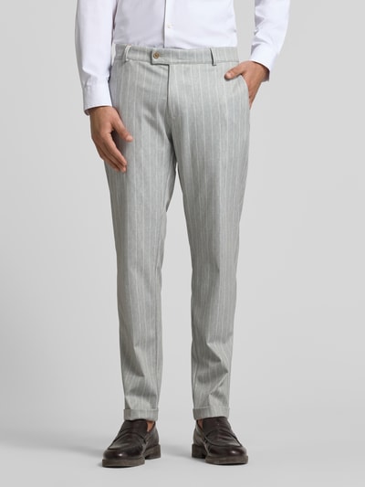 CG - Club of Gents Tapered fit stoffen broek met applicaties, model 'Clow' Lindegroen - 4