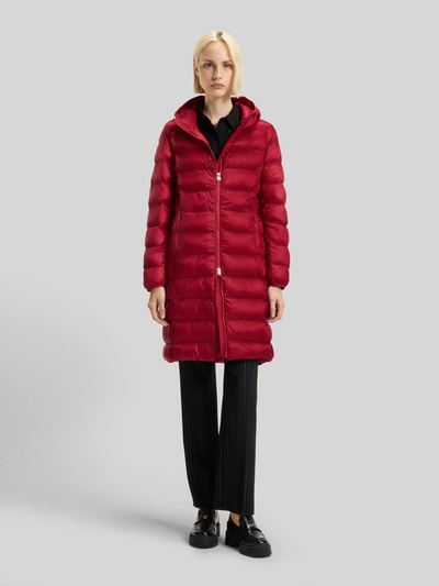 HUGO Regular fit gewatteerde lange jas met capuchon  Rood - 4
