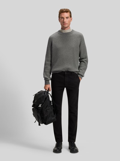 BOSS Orange Regular Fit Pullover aus Woll-Mix  Anthrazit 1