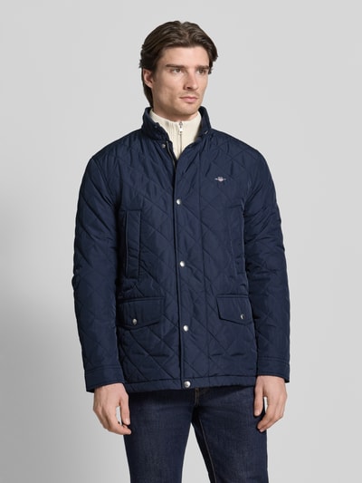 GANT Regular Fit Steppjacke mit Logo-Stitching Modell 'Windcheater' Marine 4