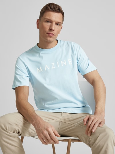 Mazine T-Shirt mit Label-Print Modell 'Hurry' Hellblau 3