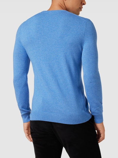 Christian Berg Men Pullover met wol in effen design Bleu gemêleerd - 5