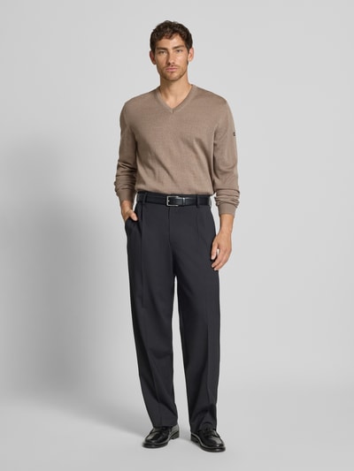 MAERZ Muenchen Gebreide pullover van merinowol Hazelnoot - 1