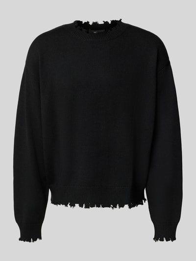 Don´t Waste Culture Sweatshirt mit gerippten Abschlüssen Modell 'Ilari' Black 2