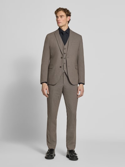 s.Oliver BLACK LABEL Slim fit colbert met viscose, model 'ULTIMATE' Lichtbruin - 1