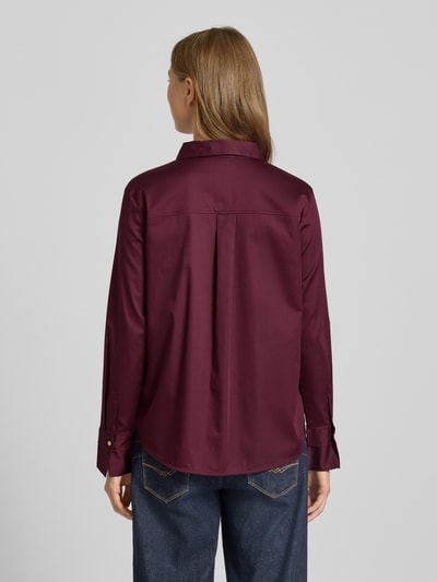 comma Regular Fit Hemdbluse mit Brusttasche Modell 'September' Bordeaux 5