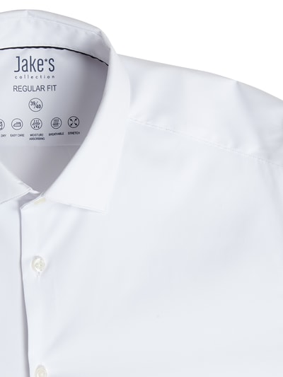 Jake*s Regular fit zakelijk overhemd met stretch  Wit - 3