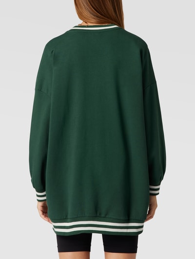 Only Oversized sweatjurk met V-hals, model 'NIA' Donkergroen - 5