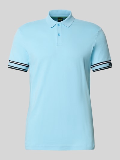 BOSS Green Slim Fit Poloshirt aus reiner Baumwolle Hellblau 2