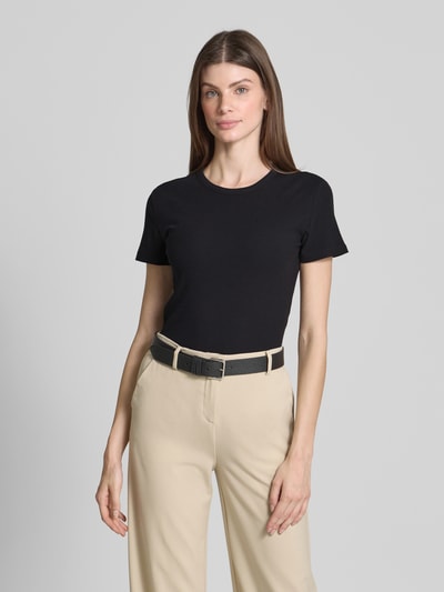 Christian Berg Woman T-Shirt in Ripp-Optik mit Rundhalsausschnitt Black 4