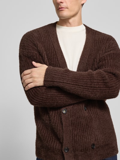 Scotch & Soda Gebreid jack met V-hals Donkerbruin - 3