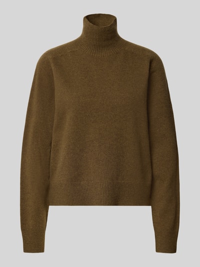 Produktfoto, sweter z dzianiny z bawełny, krój regular fit, stójka, długość tyłu 51 cm, długość rękawów 61 cm, Strickpullover mit Stehkragen Modell 'LYZIMA' von DRYKORN