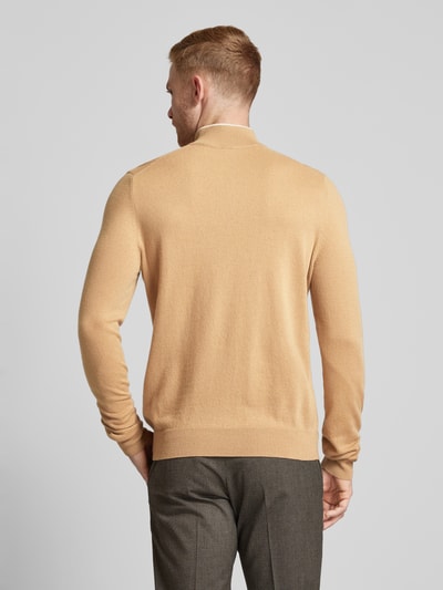 BOSS Gebreide pullover met opstaande kraag, model 'Emarlo' Middenbruin - 5