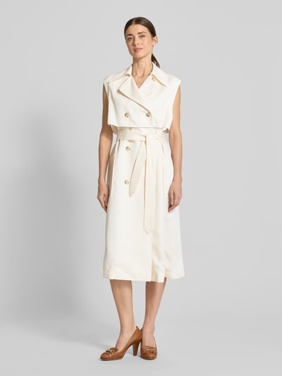 BOSS Midikleid mit Bindegürtel Modell 'Cifasia' Offwhite 4