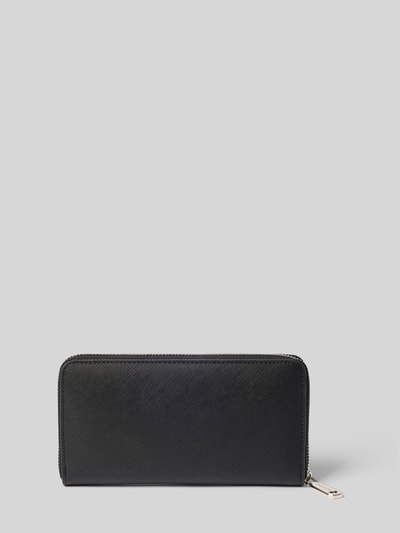 Produktfoto, Portemonnaie mit Label-Prägung Modell 'PANDIA' von VALENTINO BAGS in Schwarz, strukturierte Oberfläche, Hauptfach mit Reißverschluss, Münzfach mit Reißverschluss, diverse Einsteckfächer.