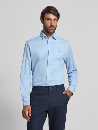Tommy Hilfiger Regular fit zakelijk overhemd van katoenmix Bleu - 4