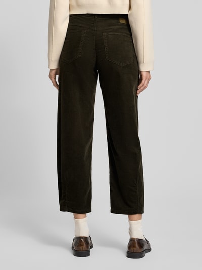 Cambio Barrel fit corduroy broek in verkorte pasvorm, model 'ELIN' Kaki - 5