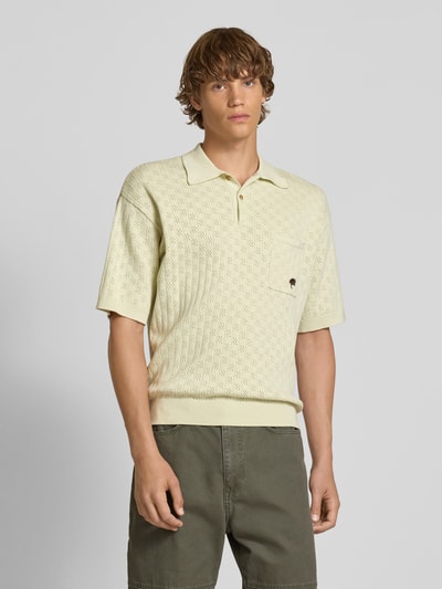 BLKVIS Relaxed Fit Poloshirt mit Pointelle-Muster Hellgruen 4
