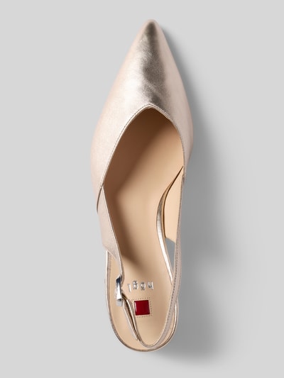 Produktfoto, Pumps aus echtem Leder mit offener Ferse von Högl in Beige, spitze Passform, glatte Sohle, Absatzhöhe 5 cm, Schaftweite 6 cm