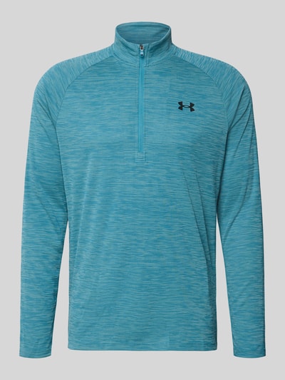 Under Armour Funktionsshirt mit Logo und Reißverschluss Petrol 1