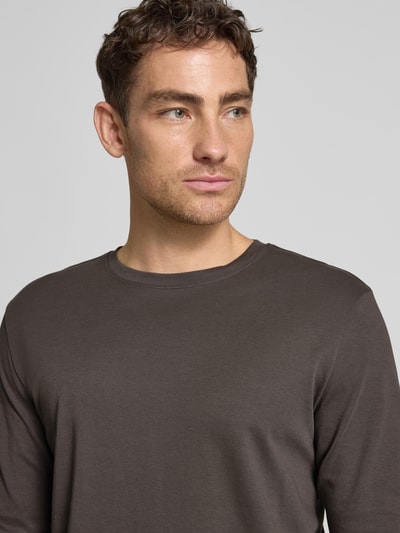 Christian Berg Men Shirt met lange mouwen en geribde ronde hals Olijfgroen - 3