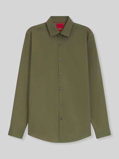 HUGO Slim Fit Businesshemd aus reiner Baumwolle Modell 'KENNO' Oliv 2