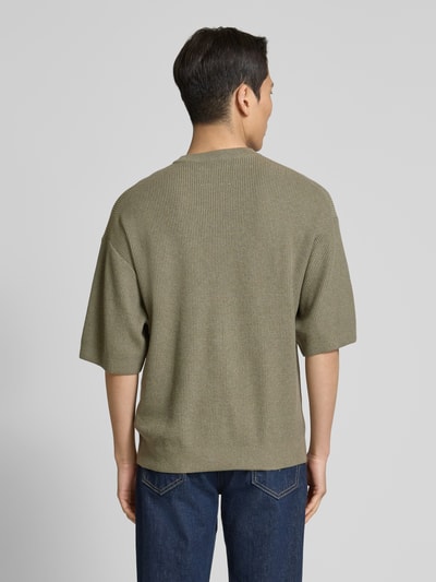 Jack & Jones Premium Gebreid shirt met ronde hals, model 'KALEB' Olijfgroen - 5