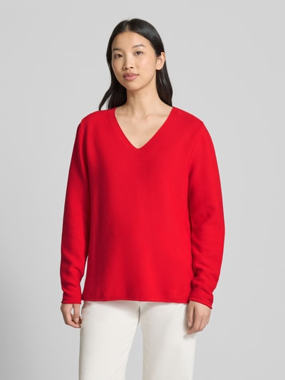 MAERZ Muenchen Gebreide pullover met V-hals Rood - 4