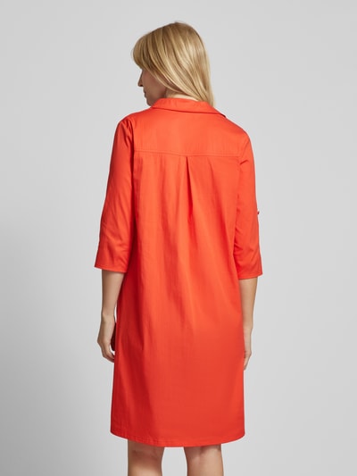 ROBE LÉGÈRE Knielanges Hemdblusenkleid in unifarbenem Design Rot 5