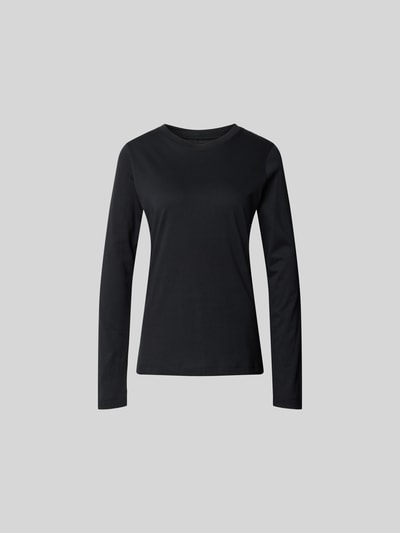 Produktfoto, Longsleeve mit Rundhalsausschnitt von Juvia in Schwarz, Damen, Baumwoll-Mix, Gerader Schnitt, langärmlig, Rückenlänge 60 cm bei Größe S