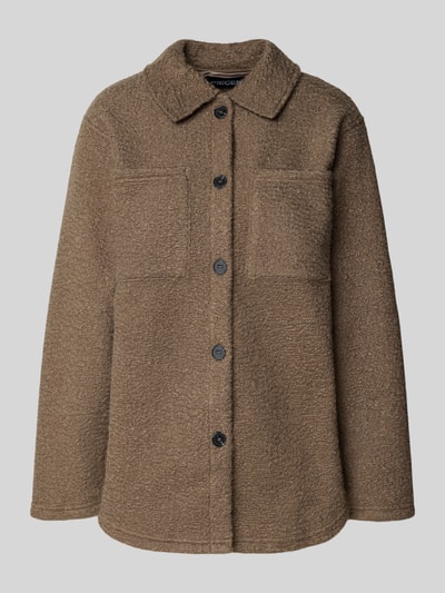 Pieces Regular Fit Jacke mit Brusttaschen Modell 'OLINE' Mittelbraun 2