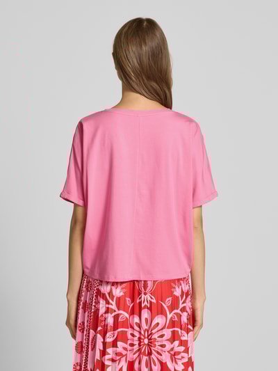 Oui Boxy fit T-shirt met V-hals Roze - 5