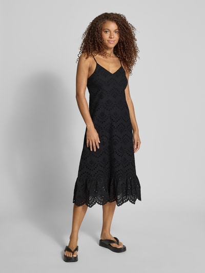 Pieces Sukienka casualowa taliowana z czystej bawełny model ‘VILDE’ Czarny 1